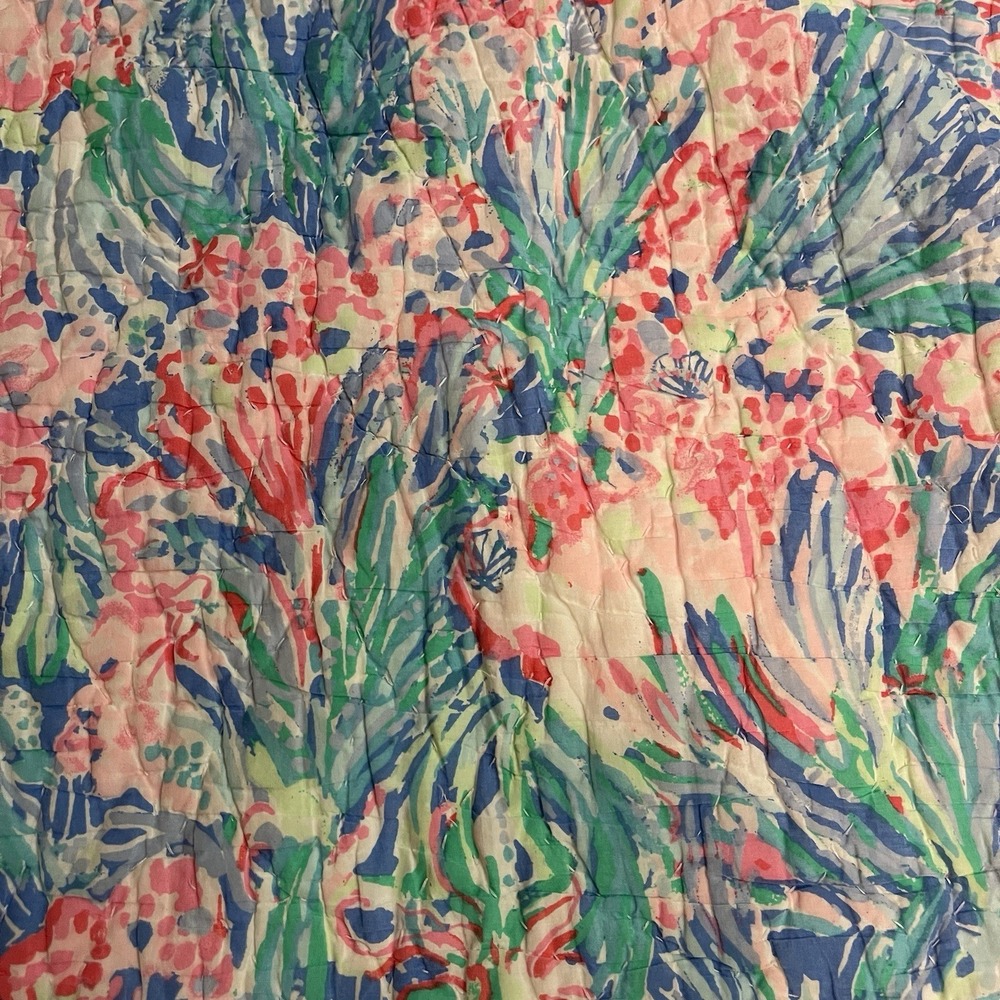 POTTERY BARN Lilly Pulitzer FAN SEA PANTS Full/ Queen Quilt Comforter 108x92 - Picture 3 of 16